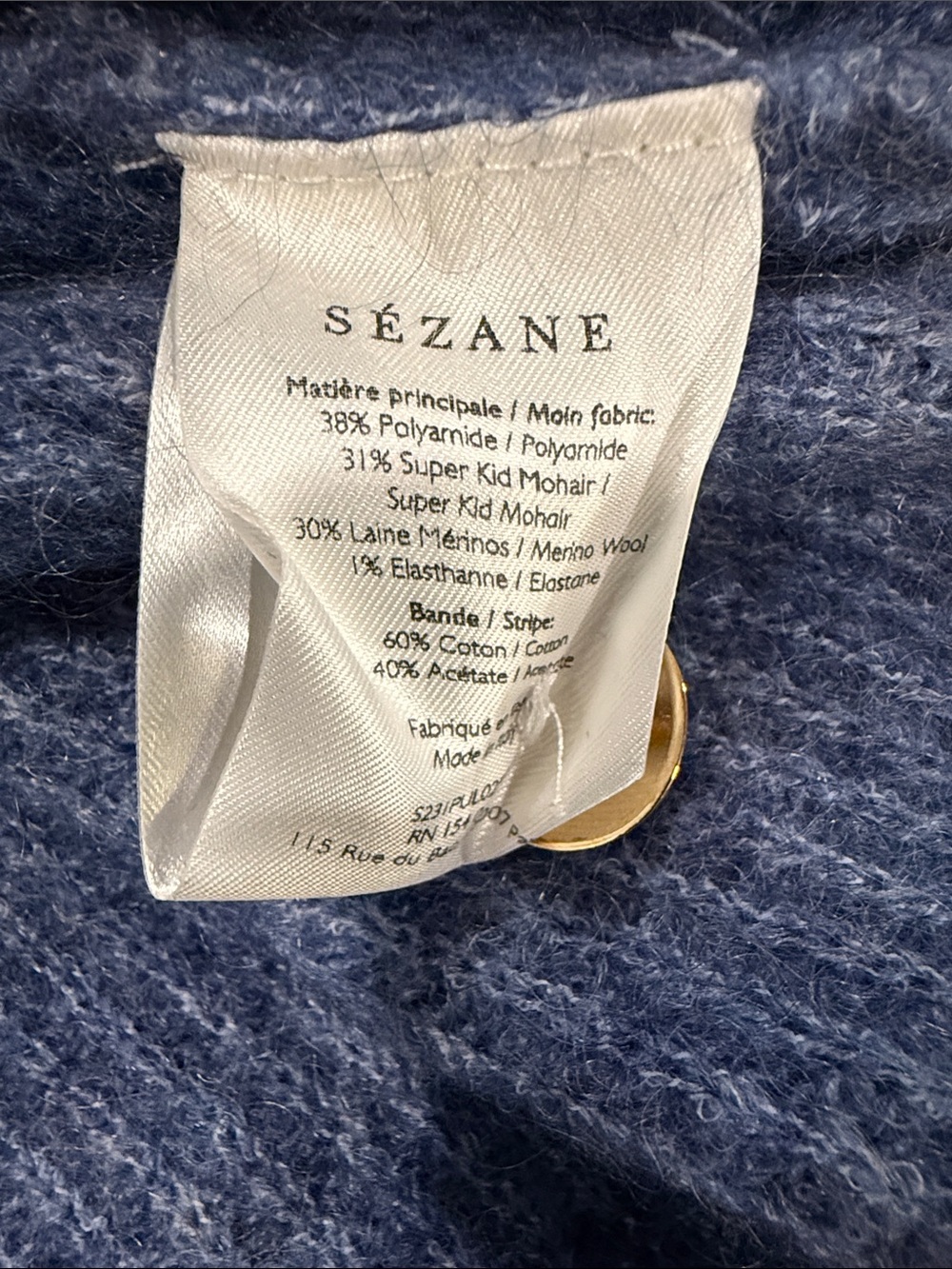 Sezane Trudy Jumper Vintage Blue - Size XXL - Picture 4 of 4
